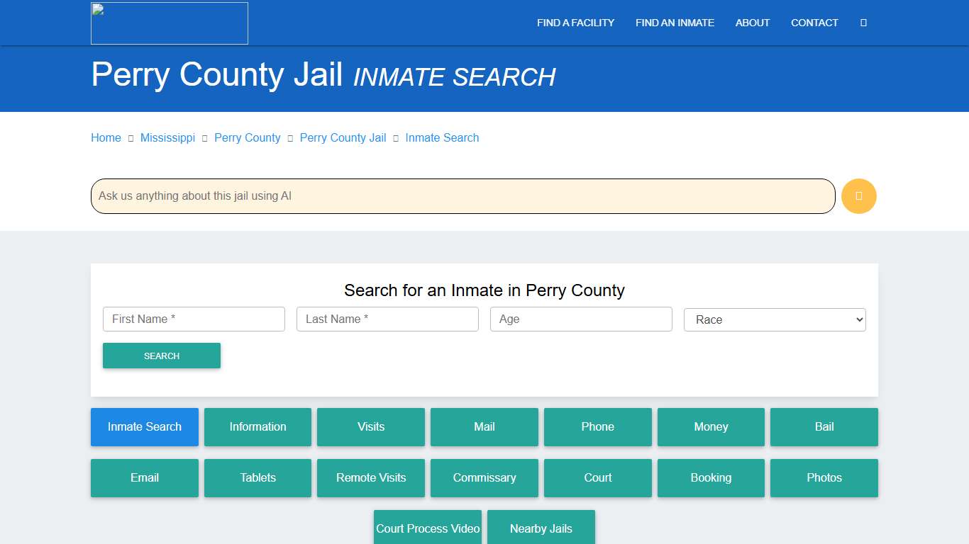 Perry County Inmate Search & Roster | Find Inmates MS